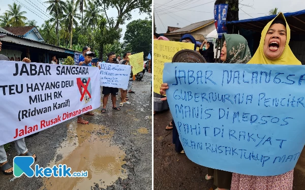 Thumbnail Berita - Jalan Provinsi Rusak, Warga Pelesetkan Jabar Juara Jadi Jabar Nalangsa