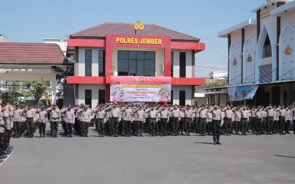 600 Personel Gabungan Polres Jember Dikerahkan untuk Amankan Pilkades Serentak