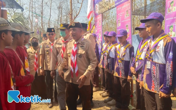 Hari Kedua, Ketua Pramuka Jatim Blusukan ke Camp Jambore, Disambut Meriah Setiap Kontingen