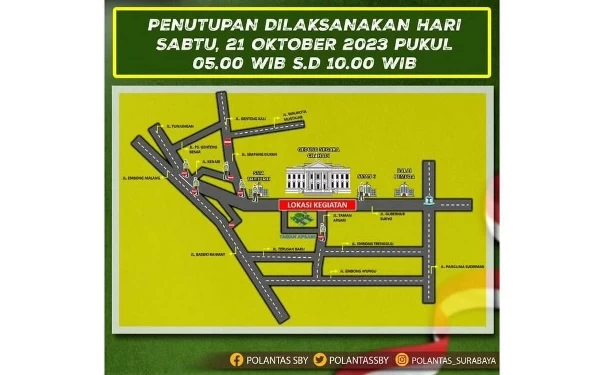 Jalan Sehat Hari Santri, Enam Jalan Protokol Ditutup