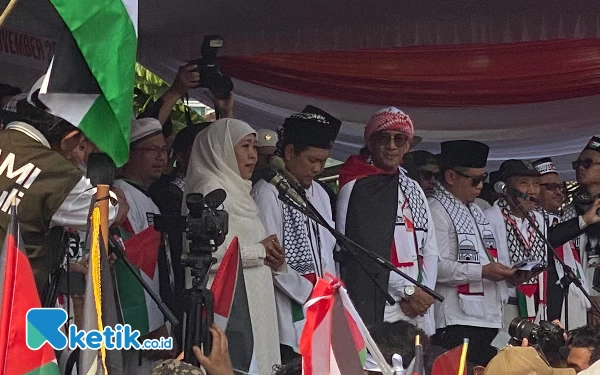 Hadir Langsung dalam Aksi Super Damai Bela Palestina, Ini Harapan Gubernur Khofifah