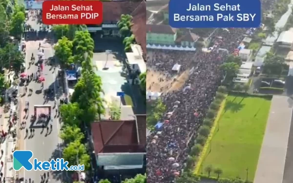 Jalan Sehat Ganjar-Mahfud di Pacitan Kalah Meriah Dibanding Jalan Sehat Bareng SBY