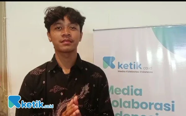 Foto Iqbal Galih Alvendra, Siswa kelas 10 SMAN 1 Saradan ketika ditemui Ketik Media dalam acara yang sama (Foto: Fatimah/Ketik.co.id)