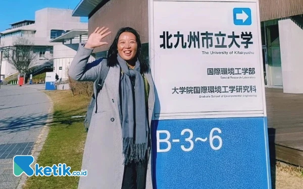 Foto Siti Umi Hanik saat ada di Jepang untuk studi banding ke Jepang untuk pwngelolaan sampah plastik, Rabu (3/7/2024). (Foto: dokumen pribadi untuk Ketik)