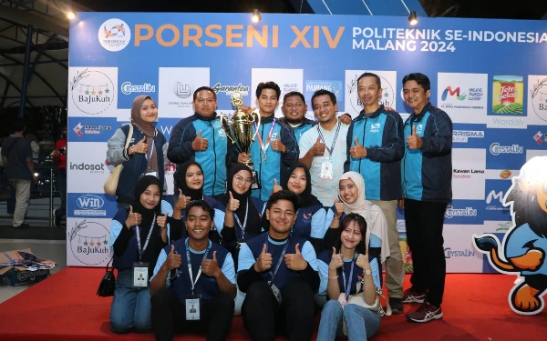 Foto Kontingen Polije raih Juara 2 perolehan medali terbanyak dalam ajang Porseni 14 (Foto: Humas Polije)