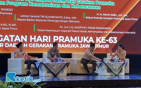 Foto Talk Show Jumpa Tokoh yang digelar oleh Kwarda Jawa Timur Gerakan Pramuka. (Foto: Husni Habib/Ketik.co.id)