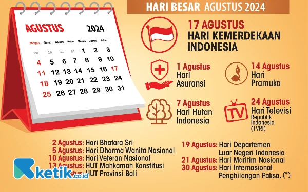 Thumbnail Berita - Tak Hanya HUT Kemerdekaan, Ini Daftar Hari Besar Agustus 2024