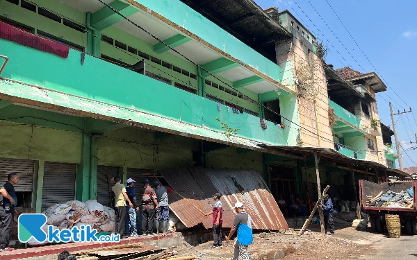 Foto Kondisi Pasar Comboran Malang usai terbakar. (Foto: Lutfia/Ketik.co.id)