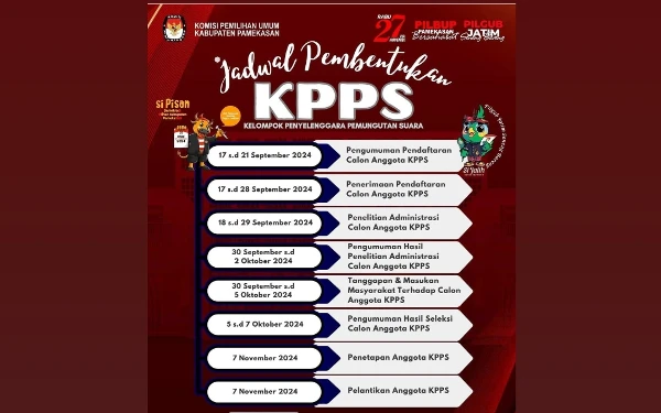 Foto Jadwal pembentukan KPPS KPU Pamekasan (Foto: Dok. KPU Pamekasan)