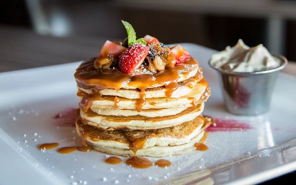 Foto Pancake, kue olahan yang cocok untuk sarapan. (Foto: Pexels)