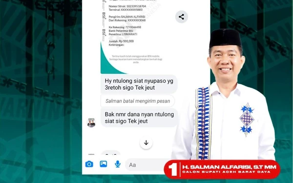 Foto Flayer peringatan penipuan yang mengatasnamakan Cabup Abdya, Salman Alfarisi. (Foto: Dok Tim SARAN for Ketik.co.id)