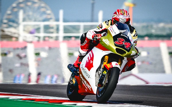 Foto Mario Aji saat tampil di Moto2 2025. (Foto: Honda Team Asia)