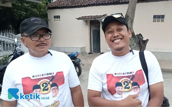 Foto Efendi (kiri) dan Sahroni (kanan) saat diwawancara usai deklarasi untuk Masboy (Foto: Slamet/Ketik.co.id)