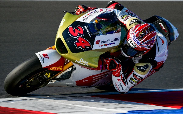 Foto Mario Aji saat tampil di Moto2 2024. (Foto: Honda Team Asia)