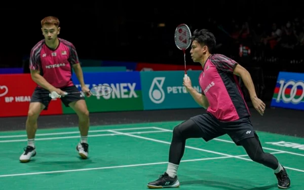 Foto Goh Sze Fei/Nur Izzuddin ganda putra Malaysia runner up di BWF World Tour Finals 2024. (Foto: BWF)