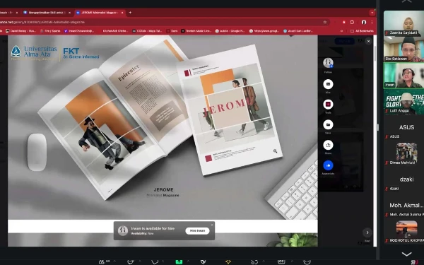 Foto Dalam upaya mencetak generasi muda yang siap bersaing di era digital. Prodi Sistem Informasi Universitas Alma Alta Yogyakarta Sabtu 21 Desember 2024  menggelar webinar, terkait Karir di Dunia Desain UI/UX. (Foto: Tangkapan Layar / Ketik.co.id)