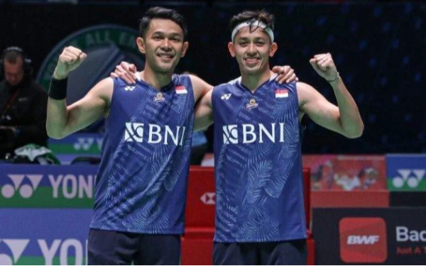 Foto Ganda Putra Indonesia, Fajar Alfian/Rian Ardianto di peringkat 4 BWF. (Foto: PBSI)