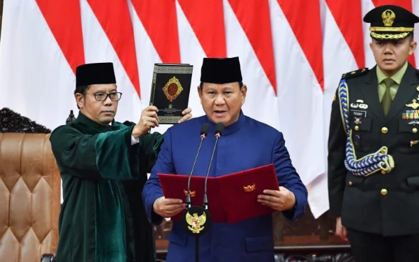 Foto Pelantikan Prabowo Subianto sebagai Presiden RI ke-8, 20 Oktober 2024. (Foto: presidenri.go.id)