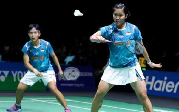 Foto Pasangan Debut Lanny Tria/Siti Fadia di Malaysia Open 2025. Mereka kandas di perempat final. (Foto: PBSI)