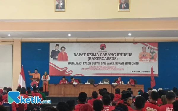 Thumbnail Rakercabsus PDIP Situbondo: Menangkan Paslon Rio-Ulfi Bukan ‘Kaleng Kaleng’ Tapi Instruksi Partai