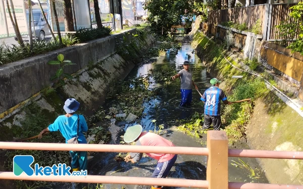 Cegah Banjir, PUPR Pacitan Bersihkan Saluran Drainase Kota