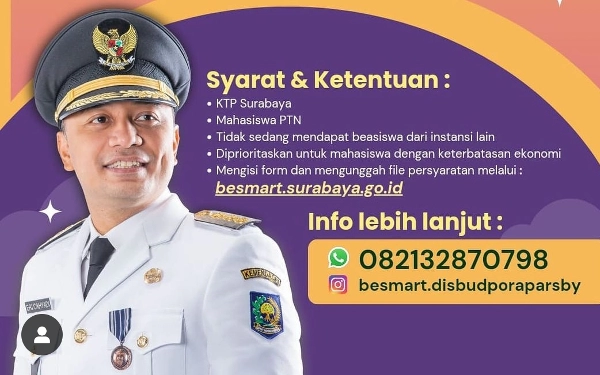 Pemkot Buka Beasiswa Pemuda Tangguh Khusus Arek Suroboyo! Ini Persyaratan Lengkapnya