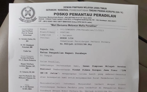 Selamatkan Pasar Semolowaru, GNPK Jatim Surati Ketua PN Surabaya 