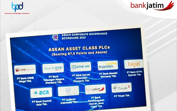 Thumbnail Berita - TOP! Bank Jatim Raih Penghargaan Asean Asset Class PLCs