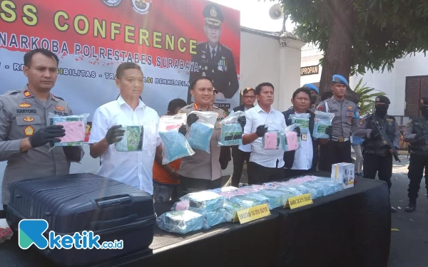 Polrestabes Surabaya Tangkap Bandar Narkoba,  Amankan  Sabu 27,5 Kg dan 10 Ribu Pil Ekstasi