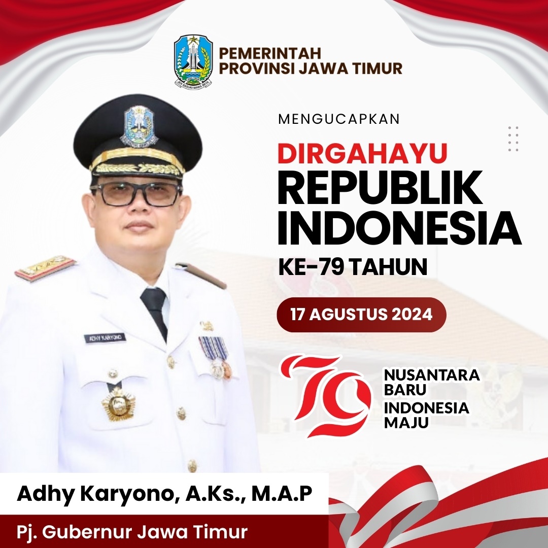 Ucapan Dirgahayu Republik Indonesia ke-79 oleh Adhy Karyono, A.Ks., M.A.P