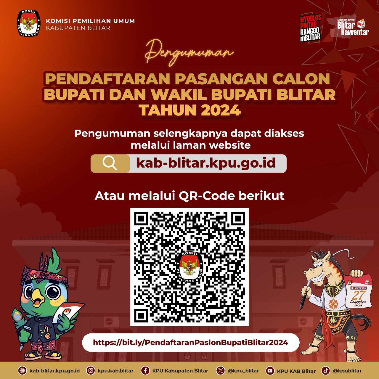 Thumbnail Pengumuman Pendaftaran Pasangan Calon Bupati dan Wakil Bupati Blitar 2024