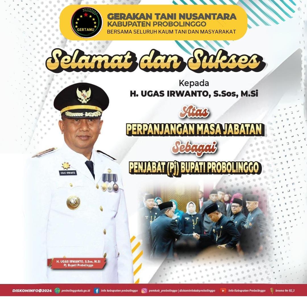 Thumbnail Ucapan Selamat dan Sukses Kepada H. Ugas Irwanto, S.Sos., M.Si atas Perpanjangan Masa Jabatan sebagai Pj Bupati Probolinggo