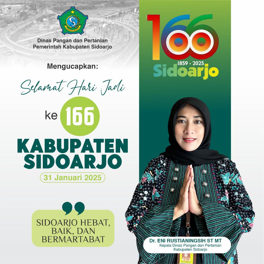 Ucapan Selamat Hari Jadi ke-166 Kabupaten Sidoarjo oleh Dr. Eni Rustianingsih S.T, M.T