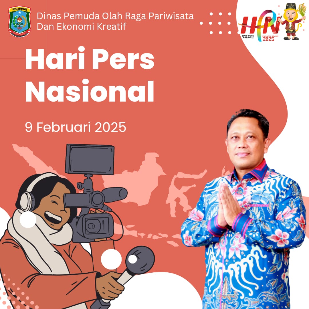 Ucapan Selamat Hari Pers Nasional 09 Februari 2025 oleh Dinas Pemuda Olah Raga, Pariwisata dan Ekonomi Kreatif