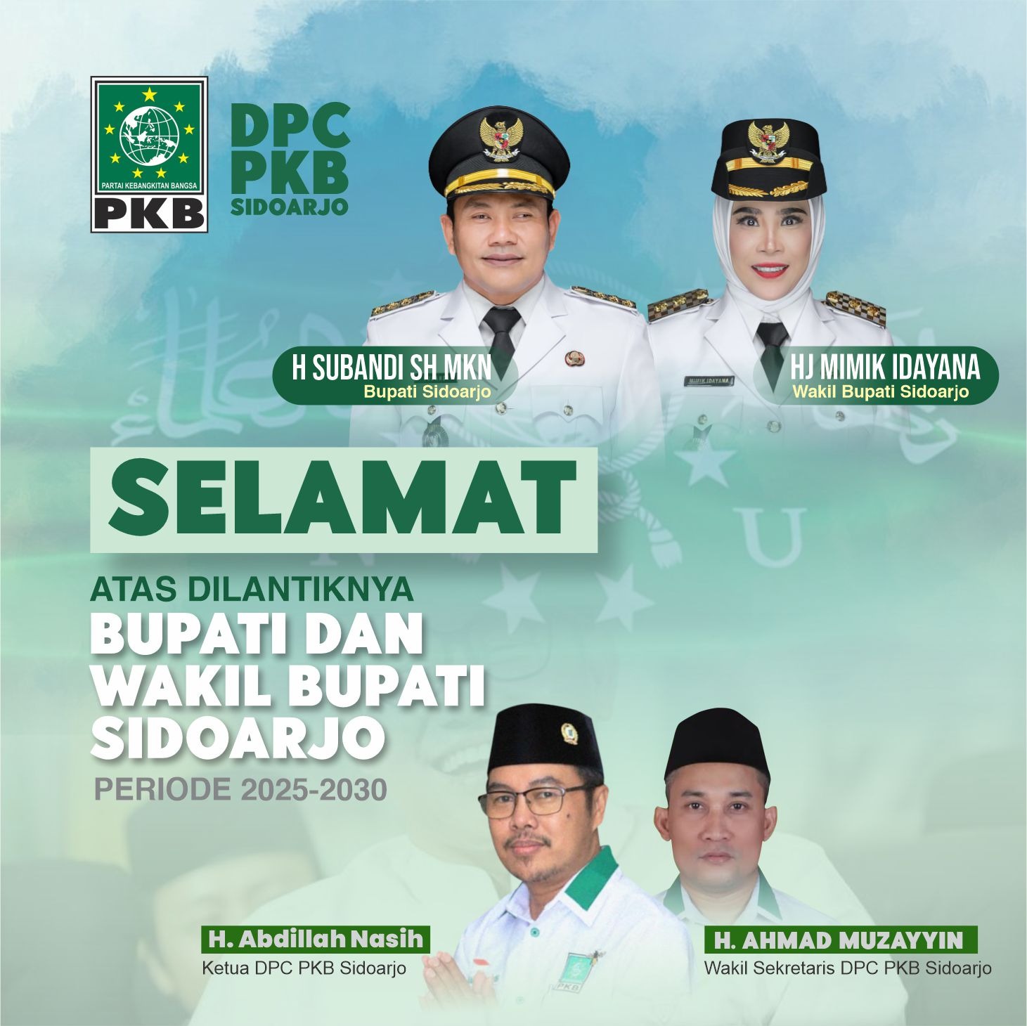 Thumbnail Selamat & Sukses atas dilantiknya Bupati dan Wakil Bupati Sidoarjo Periode 2025-2030 oleh H. Abdillah Nasih