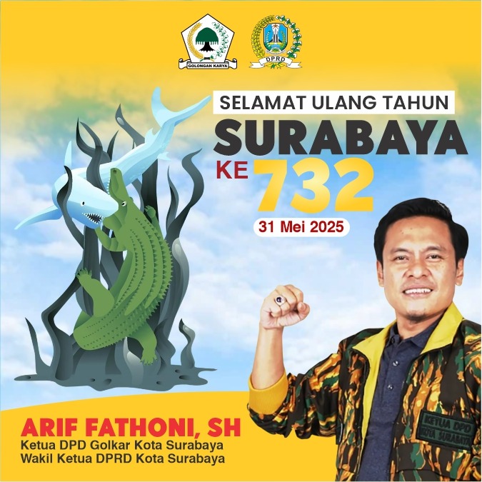 Ucapan Selamat Hari Jadi Kota Surabaya ke-732 oleh Arif Fathoni, SH