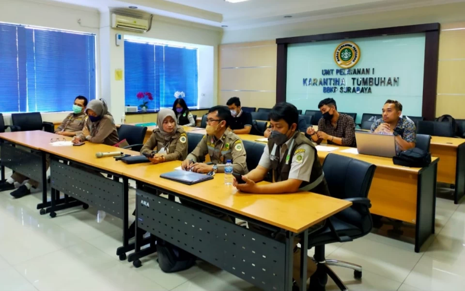 Foto Pelepasan secara serentak produk hortikultura oleh Barantan Surabaya. (Foto: Dok. BBKP)