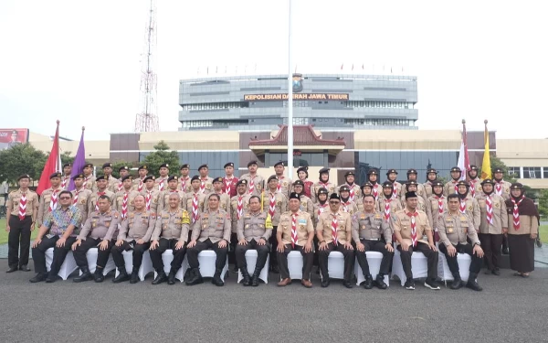 Foto Pembekalan dan Pelepasan Saka Bhayangkara di Mapolda Jatim. (Foto: Humas Polda Jatim)