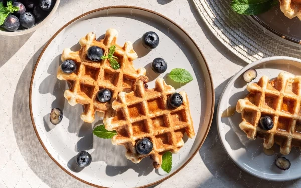 Foto Waffle dapat dibuat di rumah karen bahan yang mudah ditemui (Foto: Pinterest)