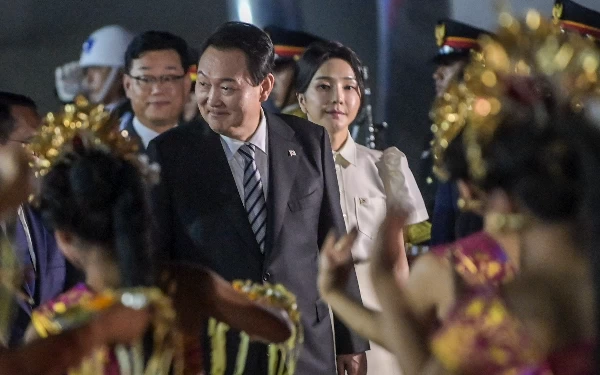 Foto Presiden Korsel saat tiba di Bali. (Foto: Medcen G20)