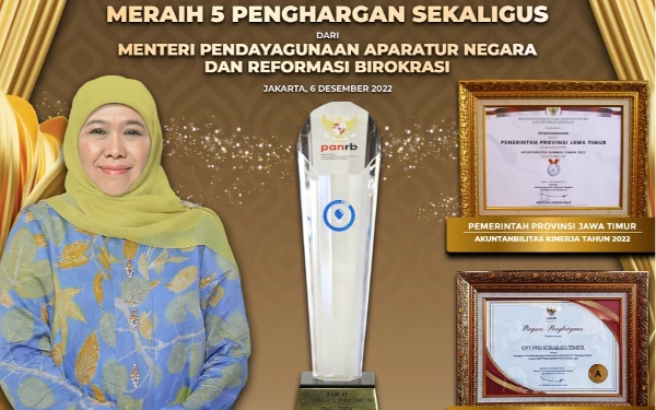 Thumbnail Berita - Borong Lima Penghargaan KemenPAN-RB, Gubernur Khofifah: Pengakuan Pelaksanaan Good Governance