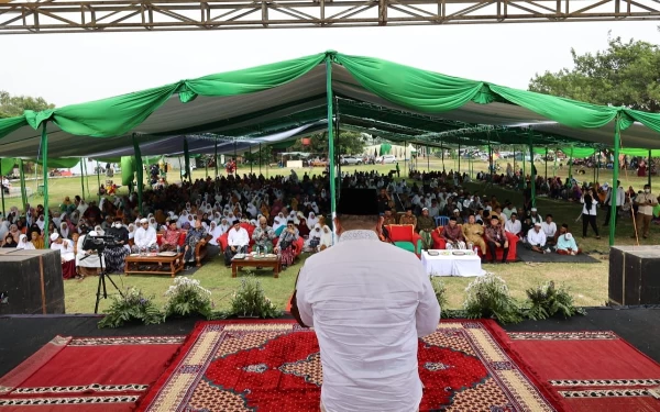 Foto LaNyalla saat berpidato di pondok pesantren. (Foto: Dok. Boy)