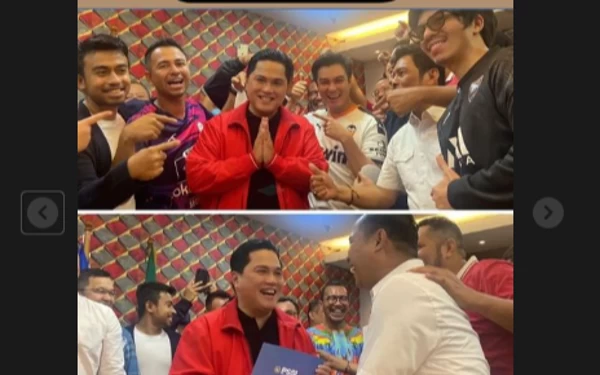 Foto Erick Thohir daftar Ketum PSSI. (Foto: IG Raffi Ahmad)