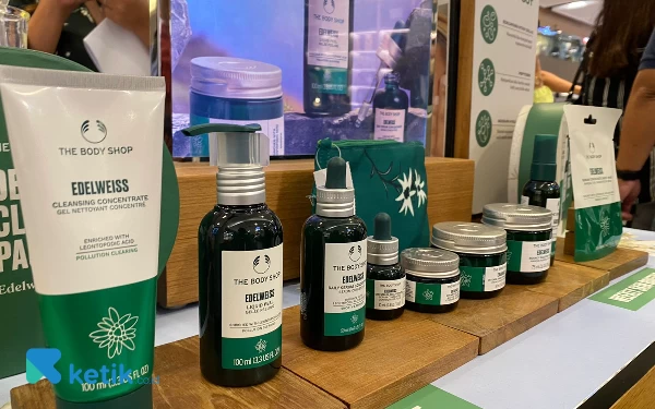 Foto Serangkaian produk Edelweiss The Body Shop. (Foto: Shinta/Ketik.co.id)