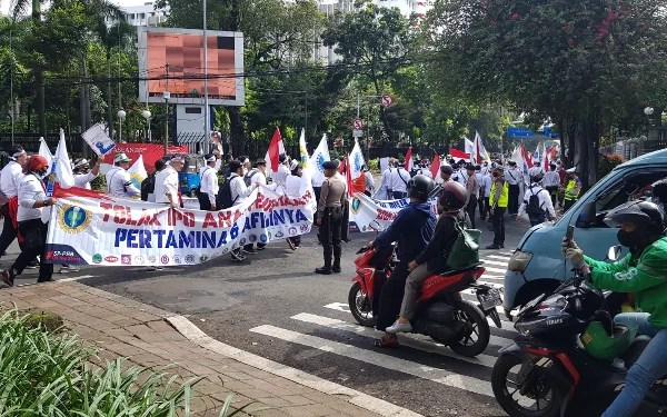 Foto Penolakan pekerka Pertamina. (Foto: Dok. FSPPB)