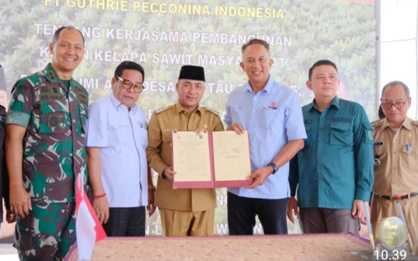 Foto Pemkab Muba MoU dengan PT GPI Fasilitasi Kebun Sawit  Masyarakat  di Muba. (Foto: Humas Pemkab Muba)