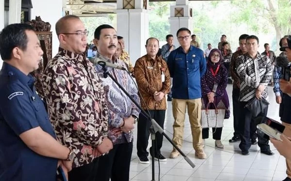 Foto Konferensi pers Pemilu 2024 di Kampus Jatinangor, Selasa (14/3/23). (Foto: Humas IPDN)