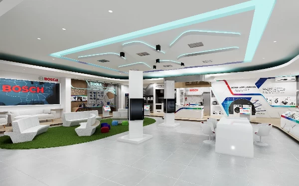 Foto Desain interior bertema fuminate yang dirancang Tim Great Future untuk flagship store Bosch di Surabaya. (Foto: Humas ITS)