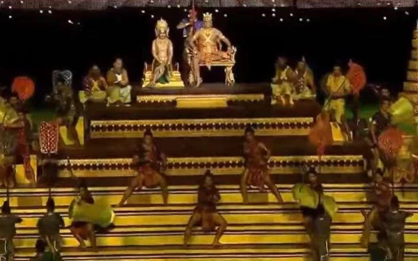 Foto Penampilan treatikal cerita rakyat Kamboja pada upacara pembukaan SEA Games 2023 di Morodok Techo National Stadium, Phnom Penh, Jumat (5/5/2023) malam. (FOTO: Tangkapan Layar YouTube, PRESS OCM)