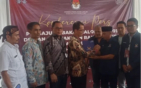 Foto Partai Nasdem Kab Bandung mendaftarkan bacaleg ke KPU Kab Bandung, Kamis (11/5/23). (Foto: KPU)